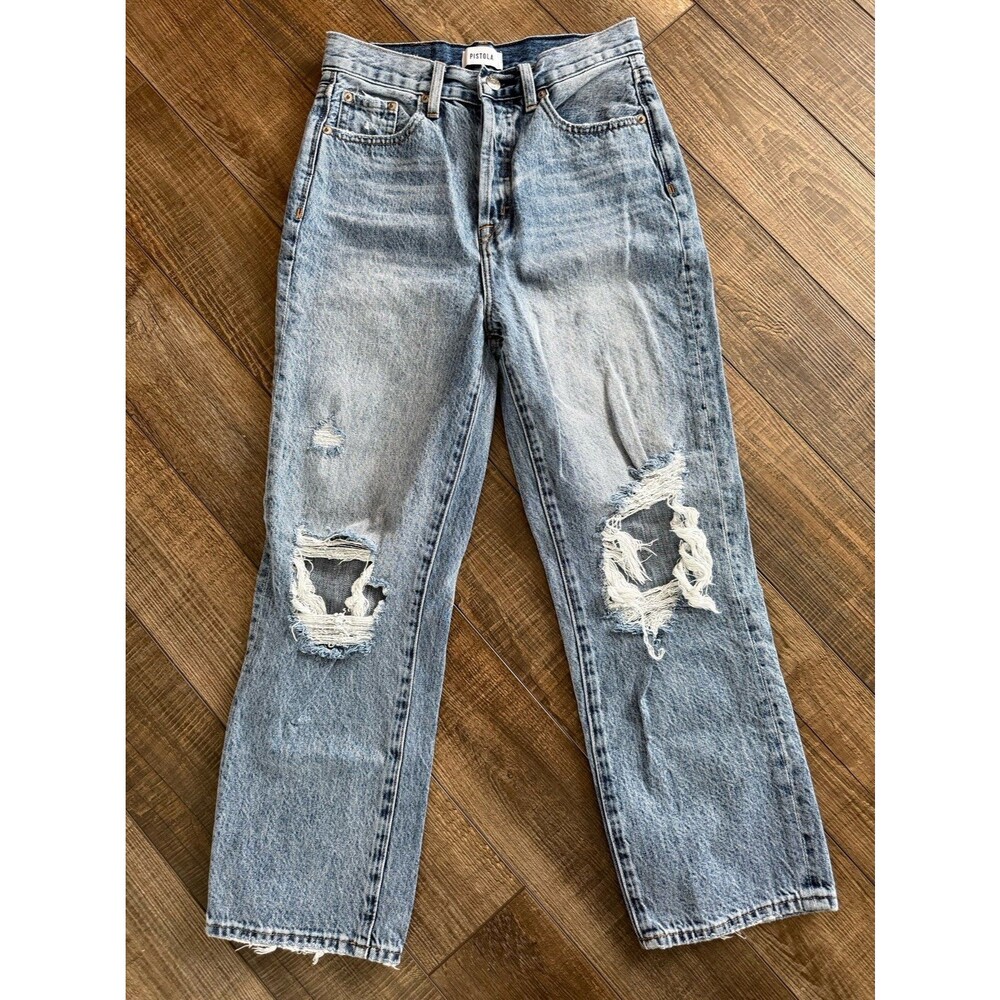Pistola Cassie Super High Rise Straight Crop Sz. 26 Blossom Distressed